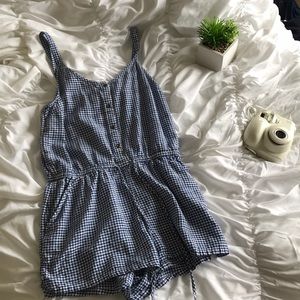 gingham print romper